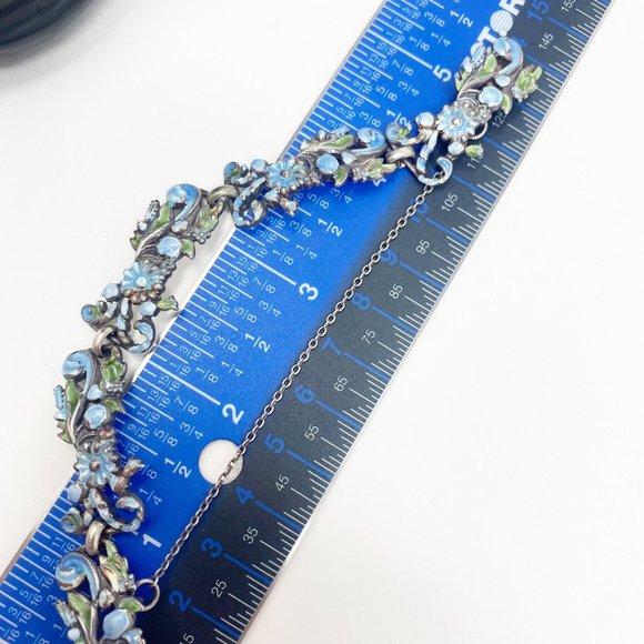 545 Vintage Margot de Taxco 5600 sterling and enamel necklace and bracelet - Picture 10 of 10